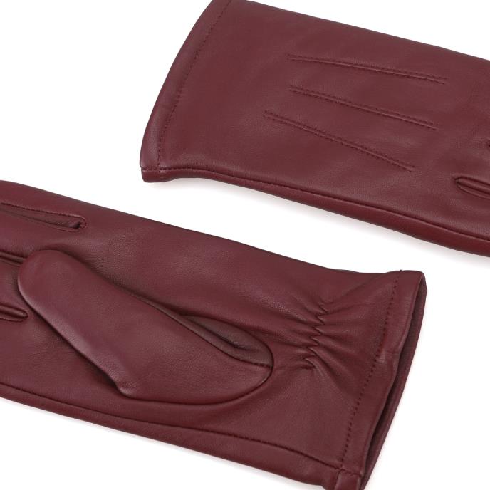Isotoner® Ladies Three Point Leather Glove Burgundy Extra Image 4